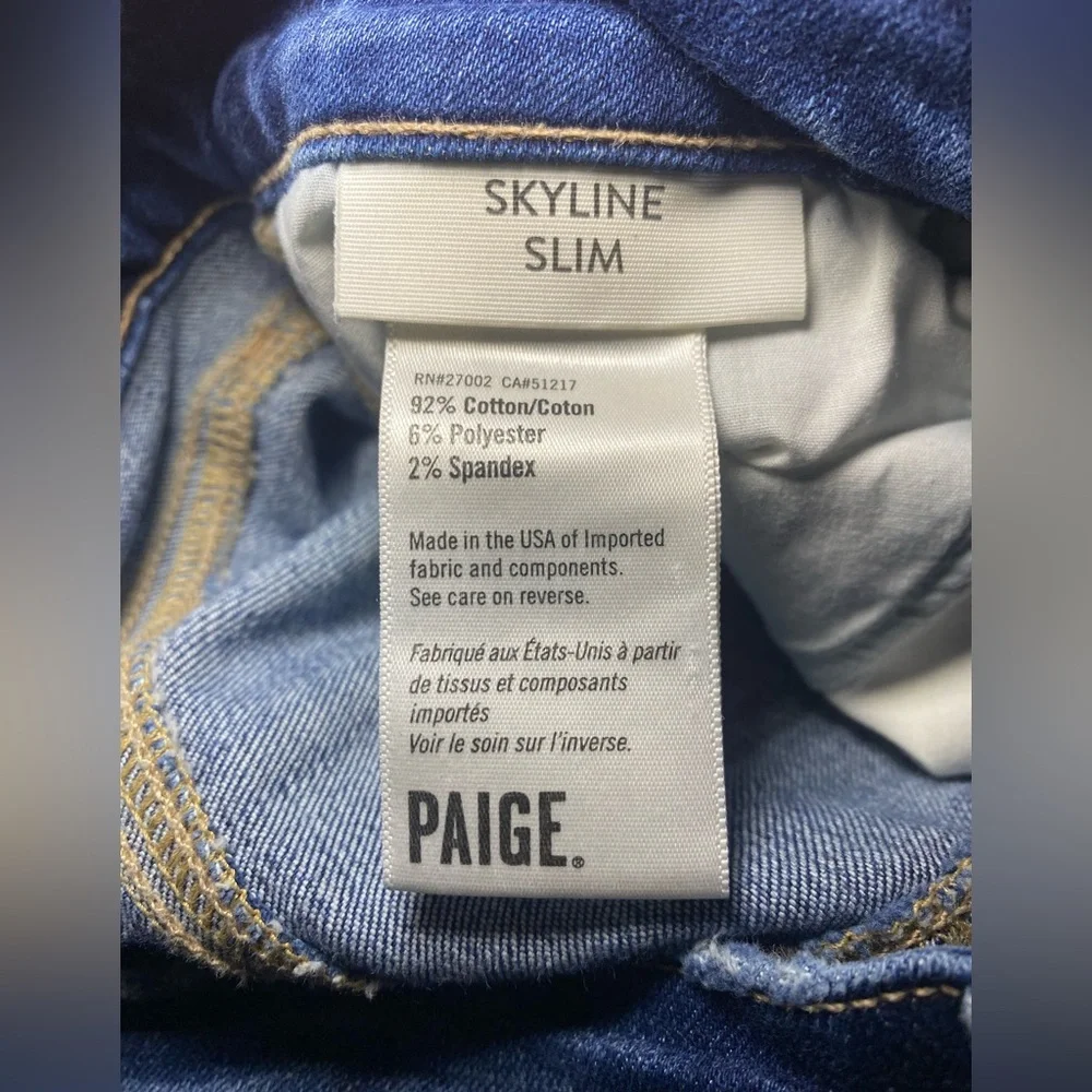 NWOT Paige Women’s Skyline Slim Jeans with Outseam Slit & Raw‎ Hem - Picture 5 of 6
